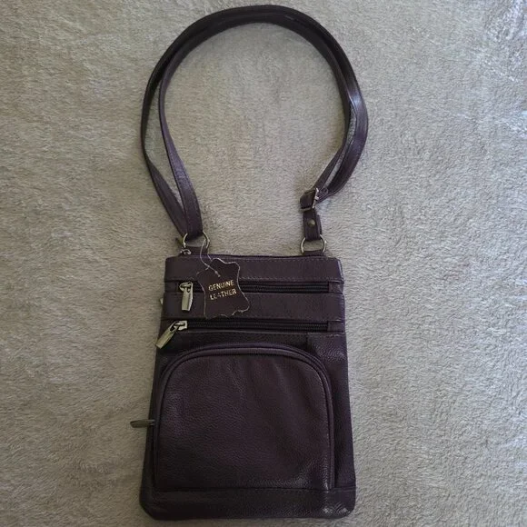 Steeltime Unisex Super Soft Leather Crossbody Bag - Picture 1 of 4